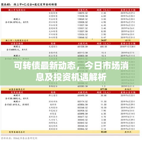 可轉(zhuǎn)債最新動(dòng)態(tài)，今日市場(chǎng)消息及投資機(jī)遇解析