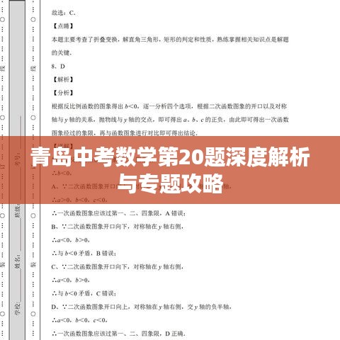 青島中考數(shù)學(xué)第20題深度解析與專題攻略