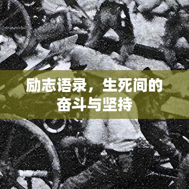 勵志語錄，生死間的奮斗與堅持