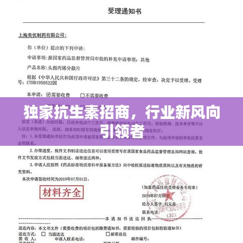 獨(dú)家抗生素招商，行業(yè)新風(fēng)向引領(lǐng)者