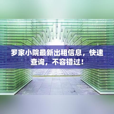羅家小院最新出租信息，快速查詢(xún)，不容錯(cuò)過(guò)！
